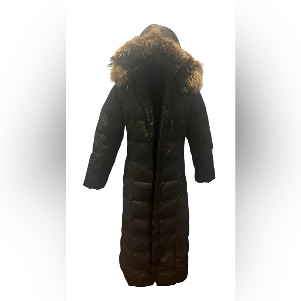 Andrew Marc long puffer coat Brown Goose down filled Small - Picture 2 of 10